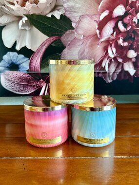 NEW3-Pc Glowing Luminary 3-Wick Candles with hidden message Bath & Body Works